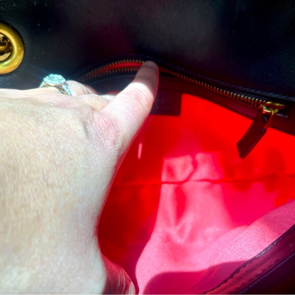 Gucci GG Velvet Marmont Matelasse Small Shoulder cross body Bag Black - Picture 8 of 16